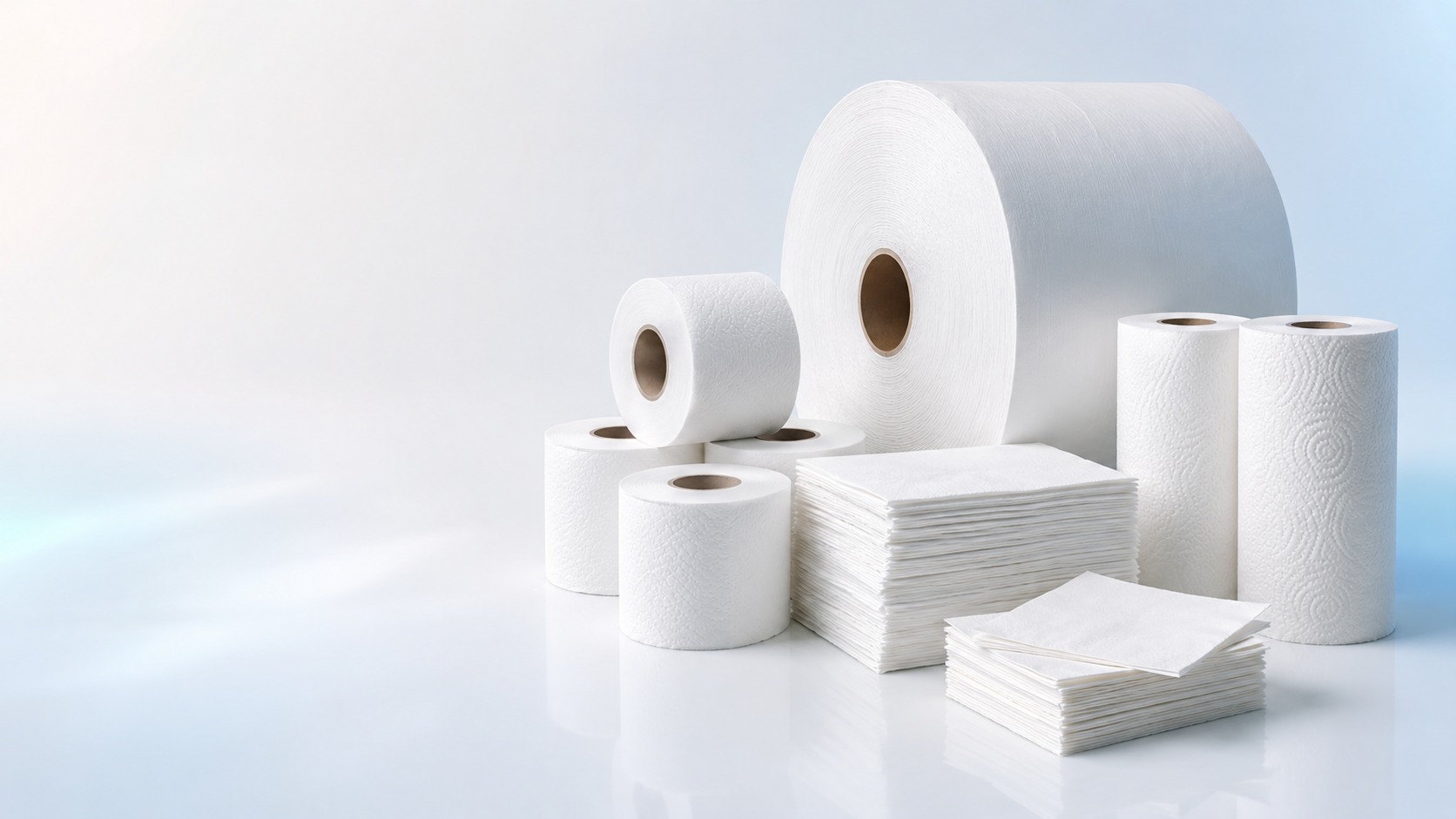 Portafolio de bobinas, papel higiénico, toallas y servilletas